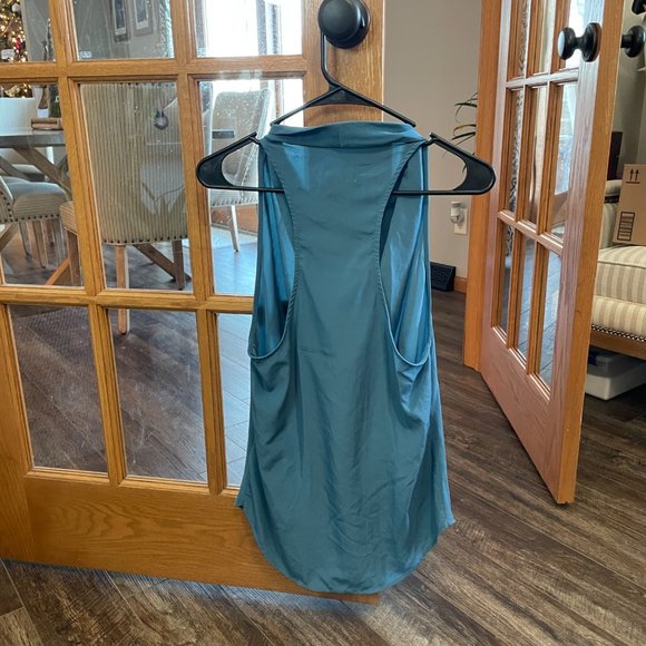 Kenar Small Dusty Blue Cowl Neck Racerback Tank Top - Picture 2 of 4